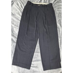 Tommy Bahama Relax Pants Mens 33x27 Gray Silk Pleated Herringbone Casual Wide